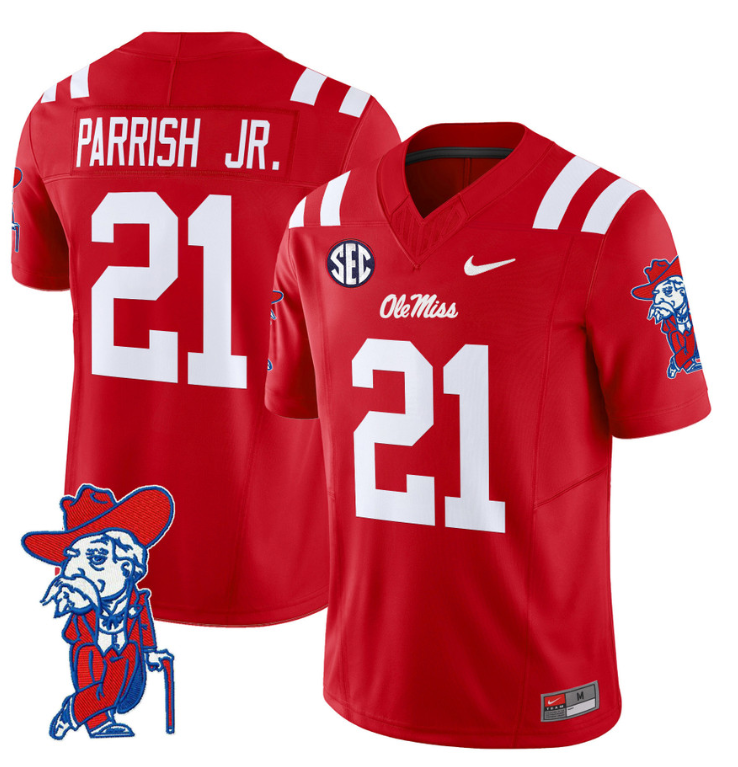 Henry Parrish Jr Jersey #21 Ole Miss Rebels Vapor Limited College Football Stitched Red