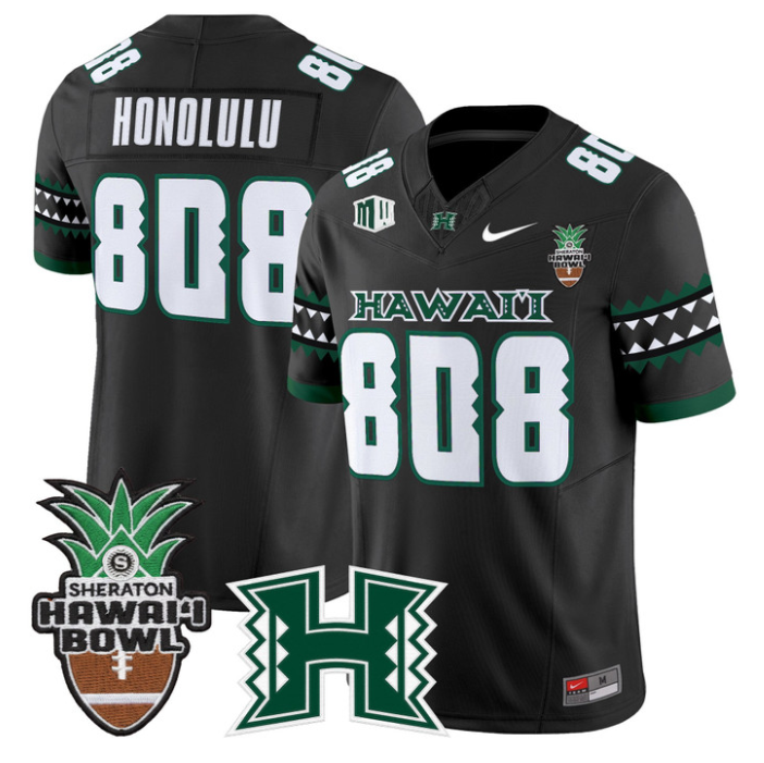 Honolulu Jersey #808 Hawai'i Rainbow Warriors 2025 Hawai'i Bowl Stitched