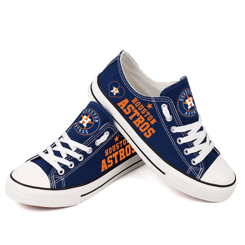 Houston Astros Limited Print MLB Baseball Fans Low Top Canvas Shoes Sport Sneakers T-DAC175L