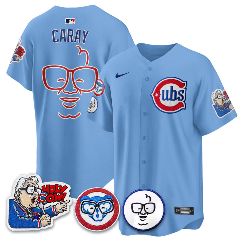 Harry Caray Jersey Chicago Cubs Harry Caray Holy Cow Patch Premier Limited Stitched Blue