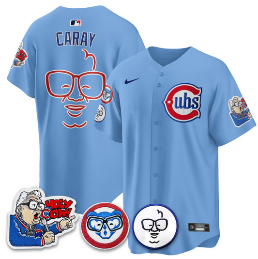 Harry Caray Jersey Chicago Cubs Harry Caray Holy Cow Patch Premier Limited Stitched Blue