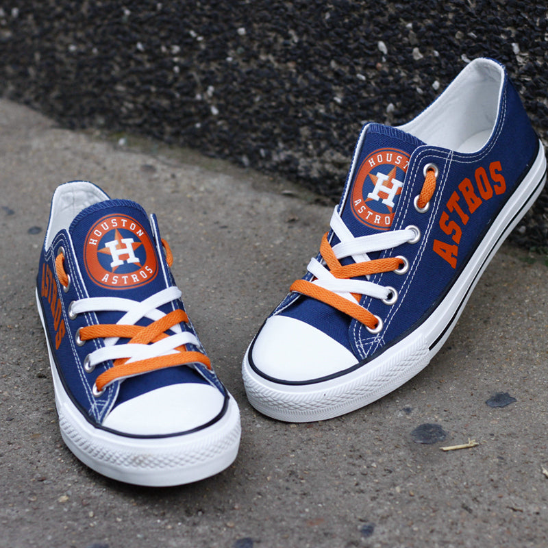 Houston Astros Limited Print MLB Baseball Fans Low Top Canvas Shoes Sport Sneakers T-DAC90L