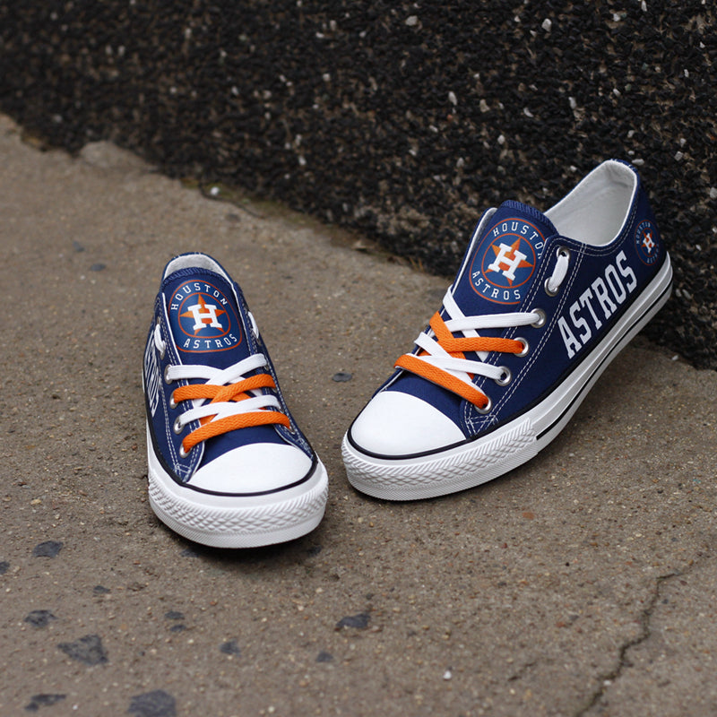 Houston Astros Limited Print MLB Baseball Fans Low Top Canvas Shoes Sport Sneakers T-DBS83L