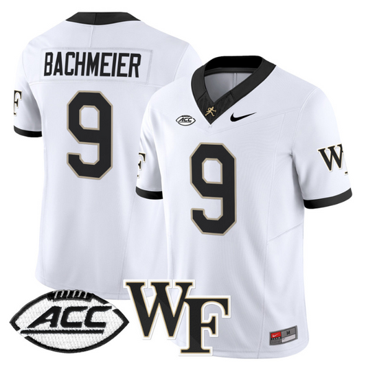 Hank Bachmeier Jersey #9 Wake Forest Demon Deacons 2024 Stitched White