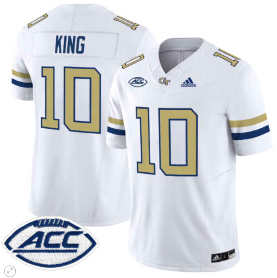 Haynes King Jersey #10 Georgia Tech Yellow Jackets Vapor Limited Football White