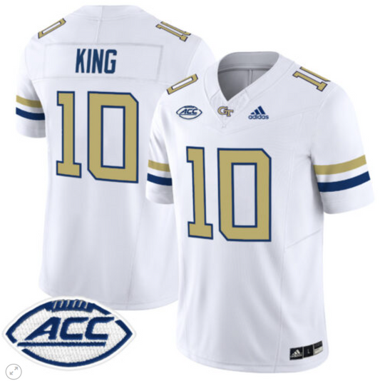 Haynes King Jersey #10 Georgia Tech Yellow Jackets Vapor Limited Football White