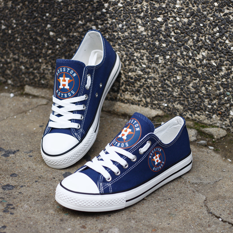 Houston Astros Limited Print MLB Baseball Fans Low Top Canvas Shoes Sport Sneakers T-DBS54L