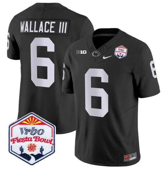 Harrison Wallace III Jersey #6 Penn State 2024 Fiesta Bowl Patch Black