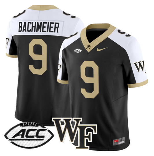 Hank Bachmeier Jersey #9 Wake Forest Demon Deacons 2024 Stitched Black Alternate