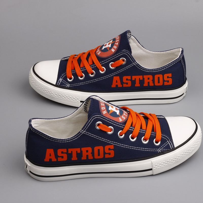 Houston Astros Limited Print MLB Baseball Fans Low Top Canvas Shoes Sport Sneakers T-D725L