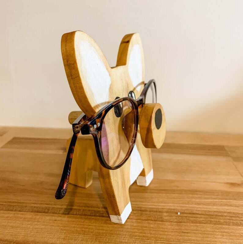 Handmade Corgi Glasses Stand Art Gift