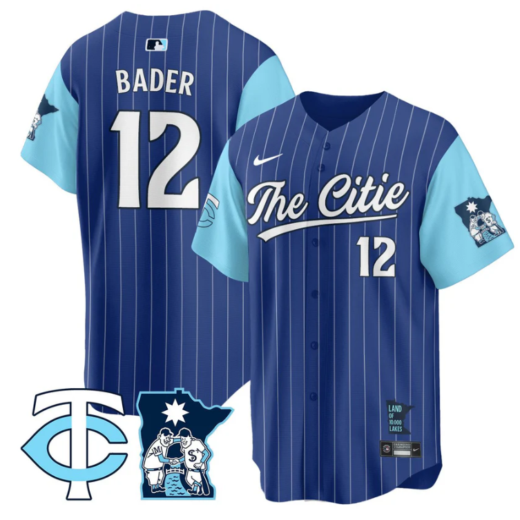 Harrison Bader Jersey #12 Minnesota Twins 2025 City Connect Concept Stitched Royal