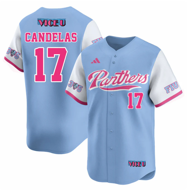 Hector Candelas Jersey #17 FIU Baseball 2025 Vice U Stitched Blue