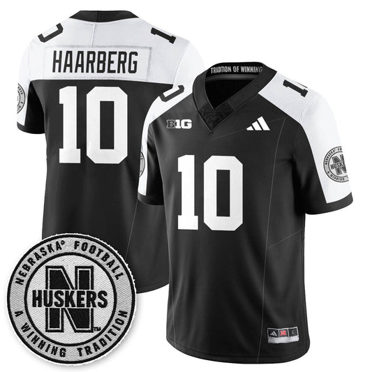Heinrich Haarberg Jersey #10 Nebraska Football 2025 Blackout Stitched Black Alter