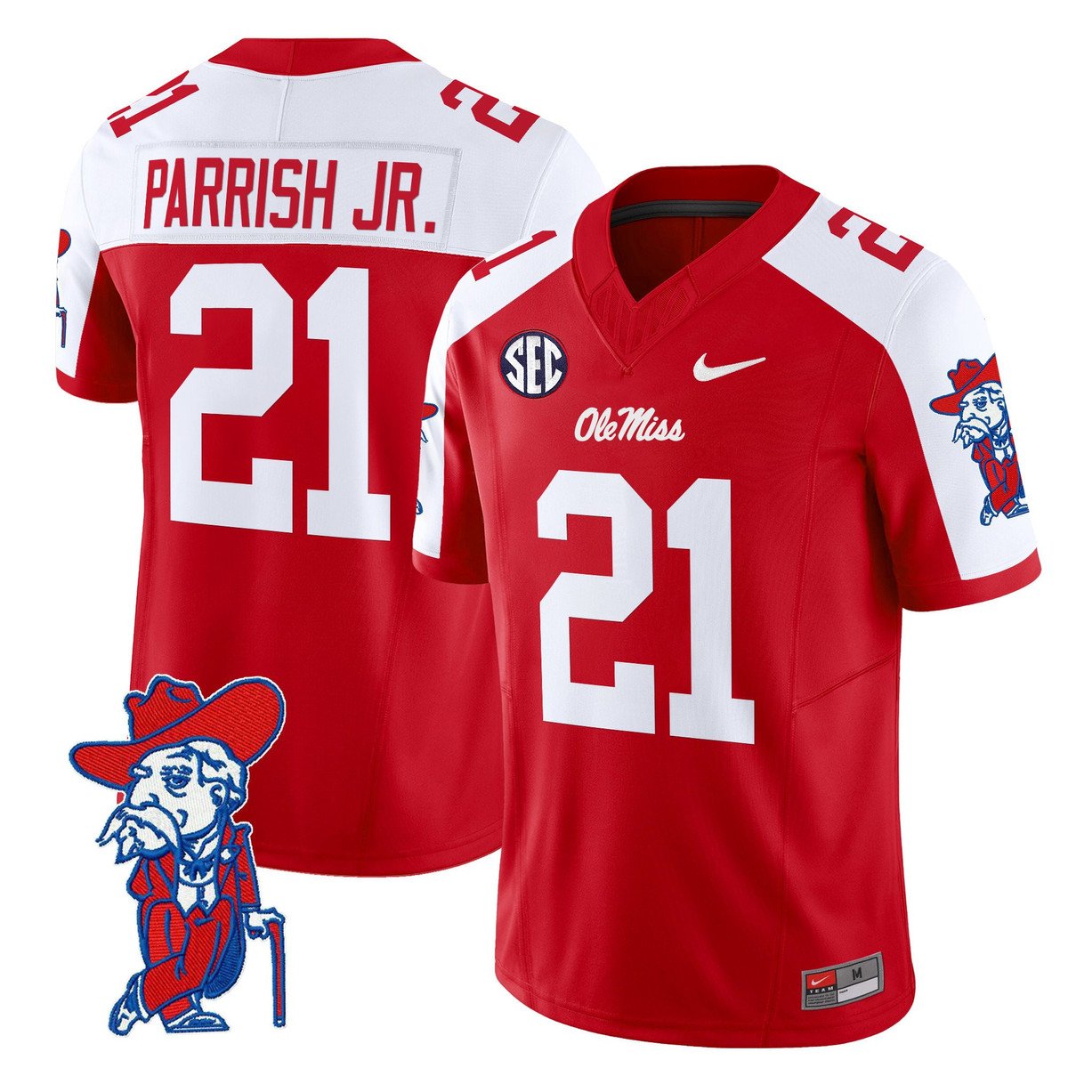 Henry Parrish Jr Jersey #21 Ole Miss Rebels 2025 Limited V2 Red Alternate