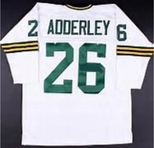 Herb Adderley Jersey Green Bay Packers Custom Throwback Football White