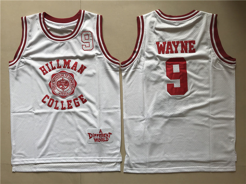 Hillman College #9 Dwyane Wayne Basketball Jersey White
