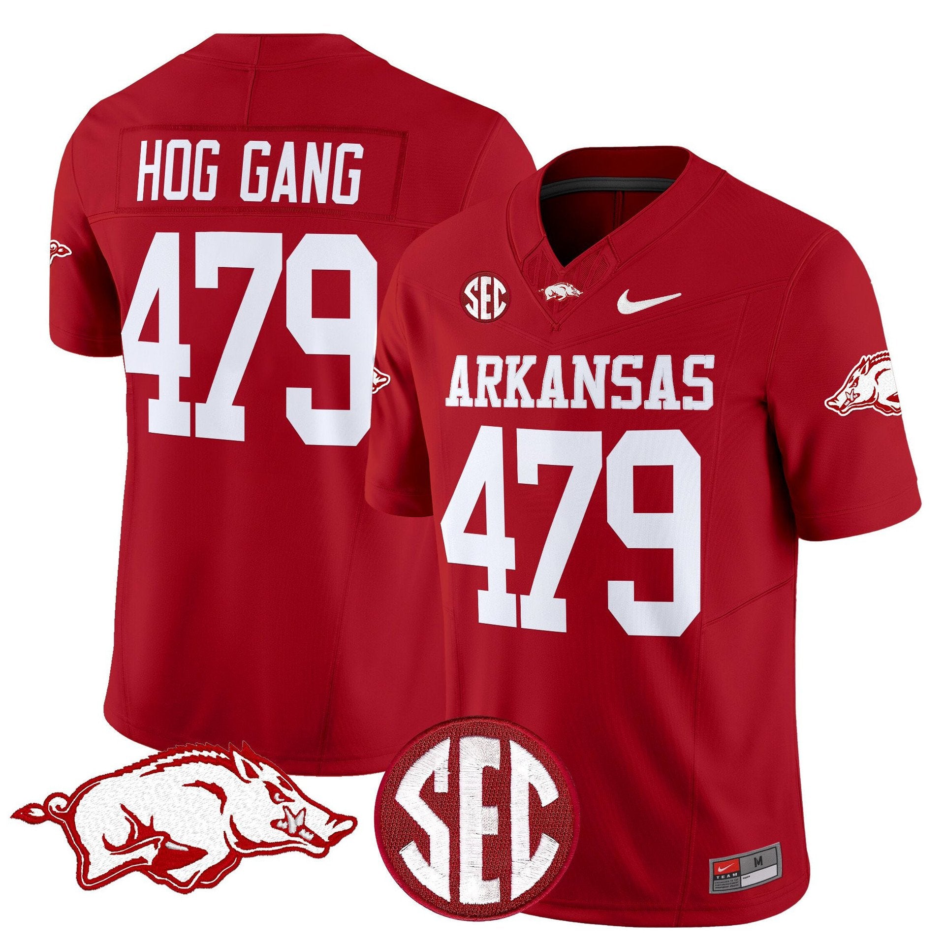 Hog Gang Jersey #479 Arkansas Razorbacks Limited Stitched Cardinal