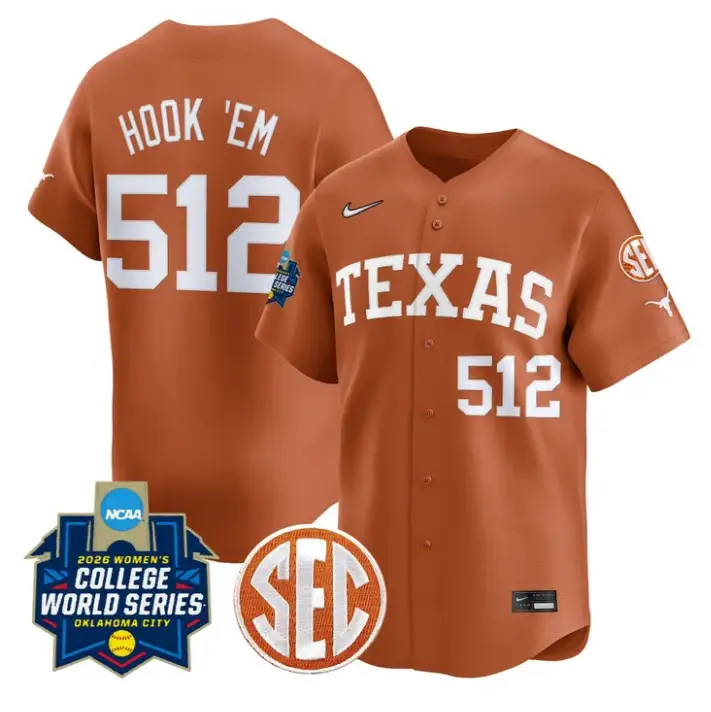 Hook 'Em Jersey #512 Texas Softball 2026 World Series Stitched
