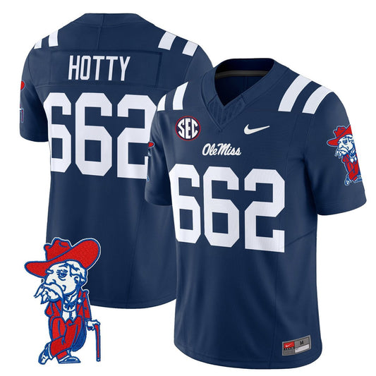 Hotty Jersey #662 Ole Miss Rebels 2025 Limited V2 Stitched Navy
