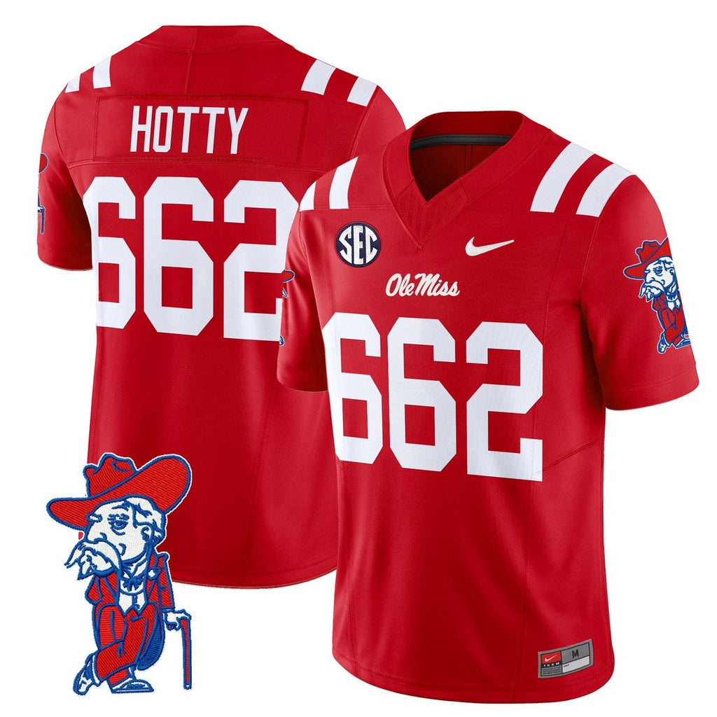 Hotty Jersey #662 Ole Miss Rebels 2025 Limited V2 Stitched Red