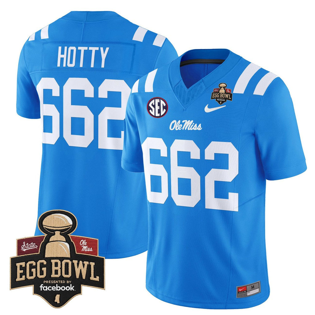 Hotty Jersey #662 Ole Miss Rebels 2025 Egg Bowl Vapor Limited Stitched