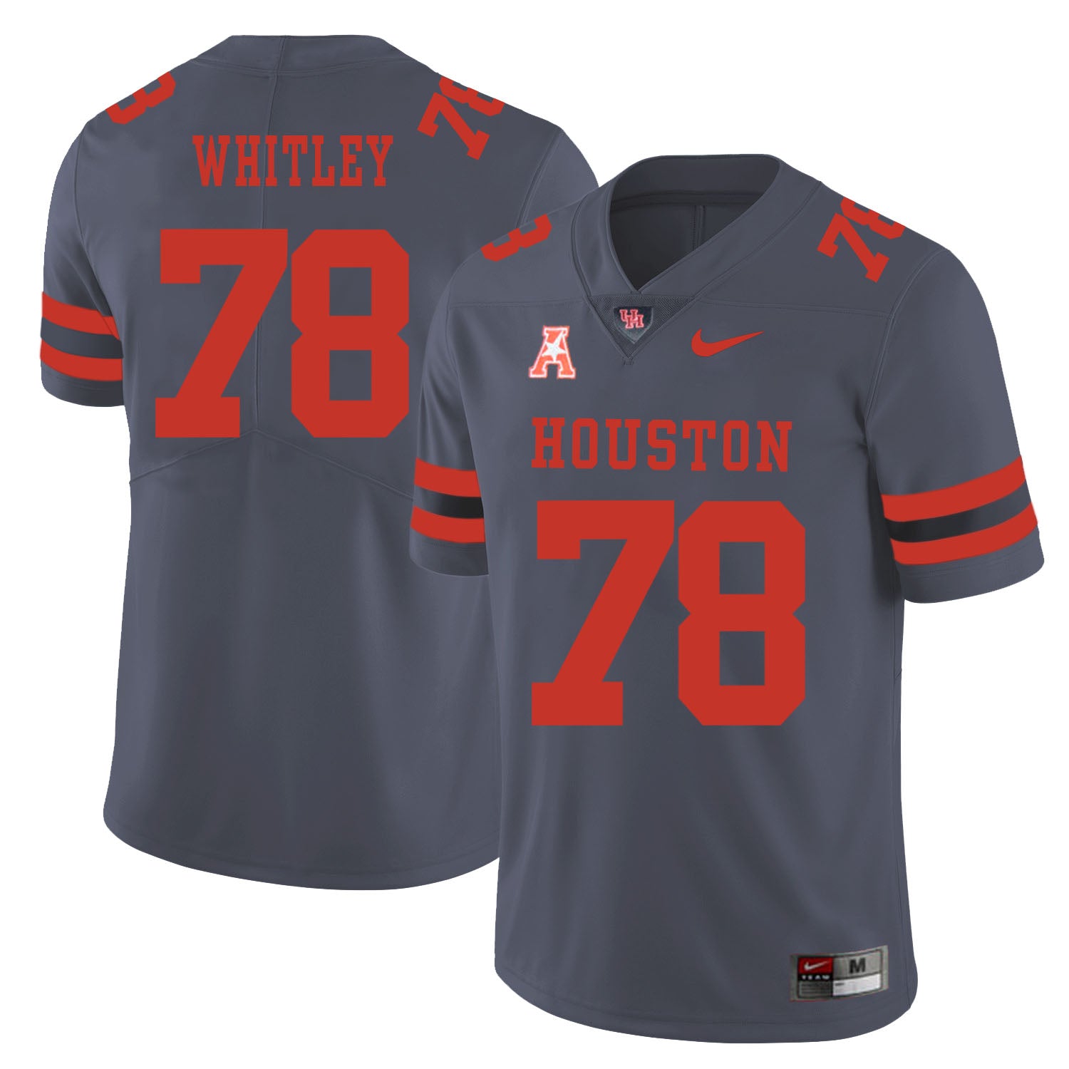 Houston Cougars #78 Wilson Whitley College Football Jersey Gray