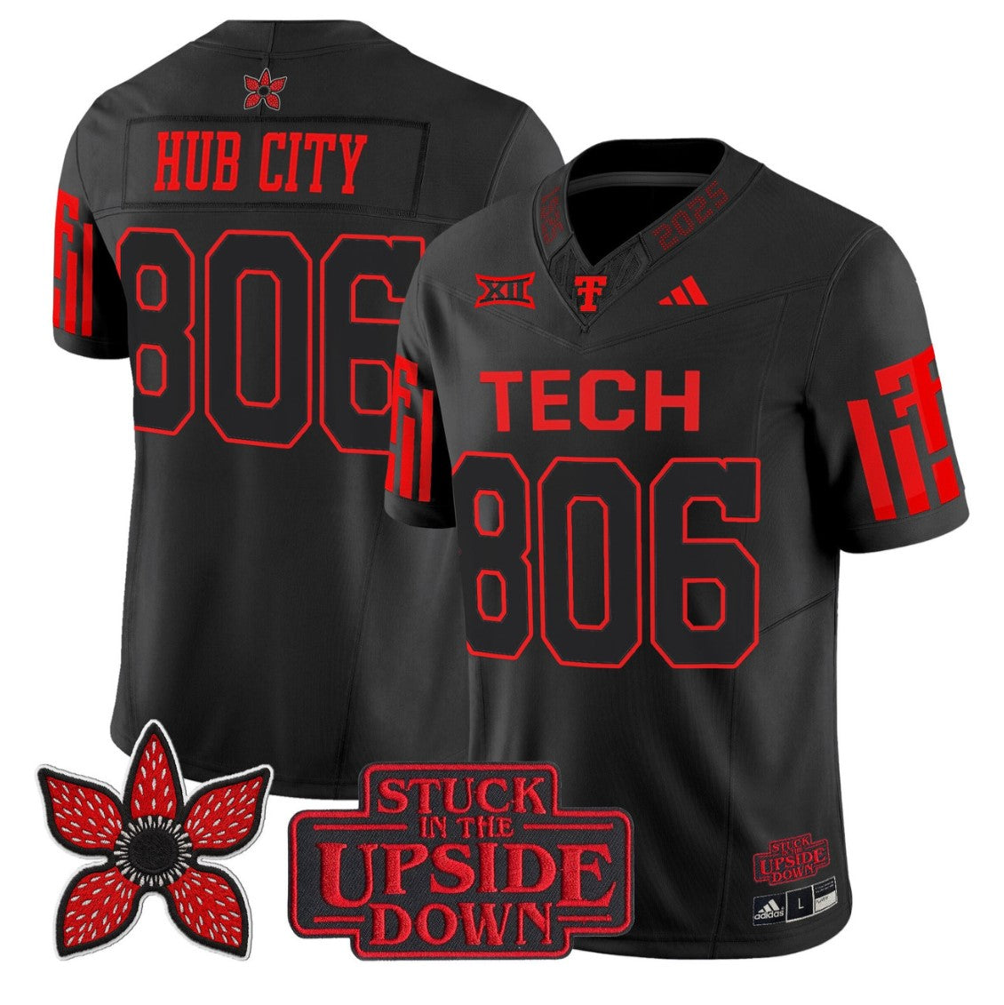 Hub City Jersey #806 Texas Tech Red Raiders Stranger Things Edition Stitched