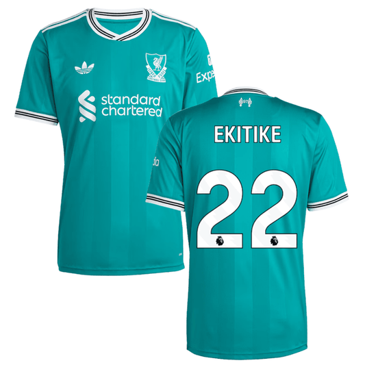 Hugo Ekitike 22 Liverpool 2025-26 Third Match Jersey – Aqua