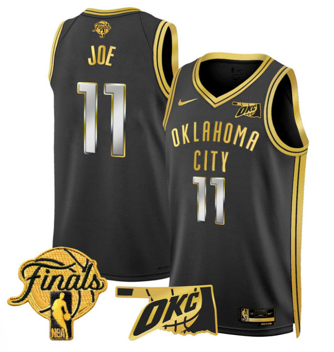 Isaiah Joe Jersey # 11 Oklahoma City Thunder 2025 Finals Swingman Stitched Black Gold