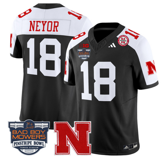 Isaiah Neyor Jersey #18 Nebraska Cornhuskers 2025 Pinstripe Bowl Black Alternate