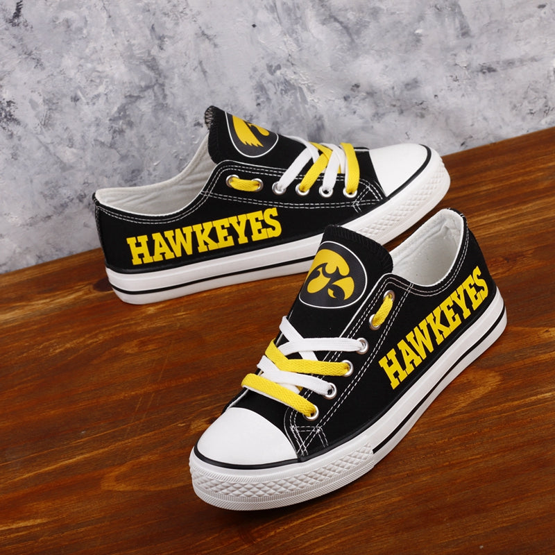 Iowa Hawkeyes Limited Print NCAA College Students Low Top Canvas Shoes Sport Sneakers 1