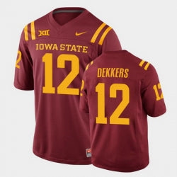 Iowa State Cyclones #12 Hunter Dekkers College Football Cardinal Replica Jersey