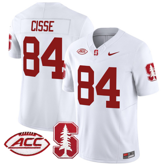 Ismael Cisse Jersey #84 Stanford Cardinal Vapor Limited College Football Stitched White