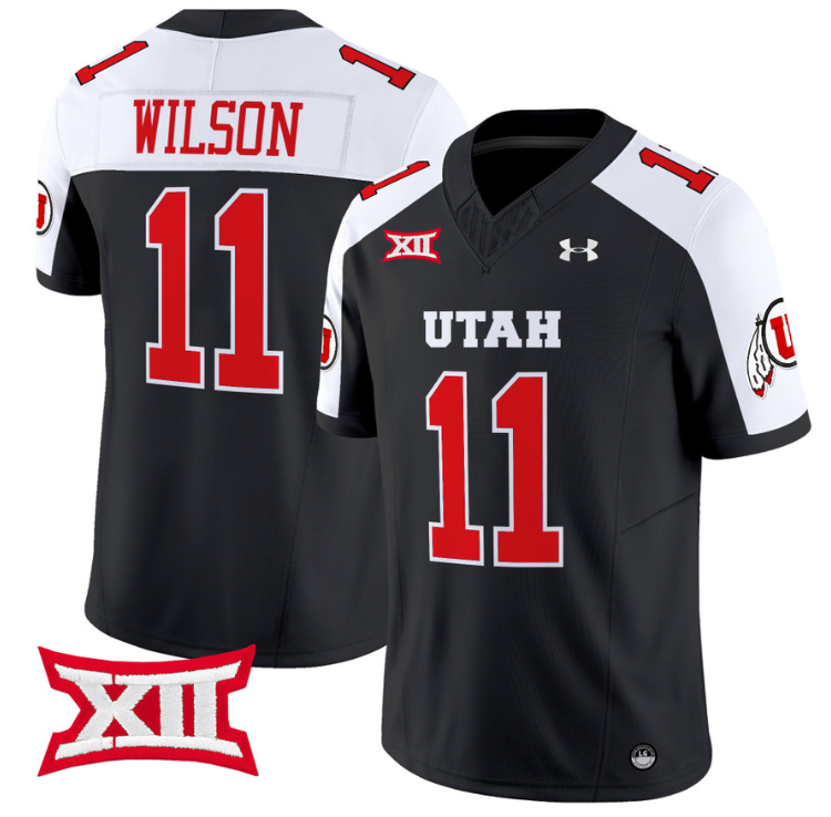 Isaac Wilson Jersey #11 Utah Utes Vapor Limited College Football Stitched Black Alternate