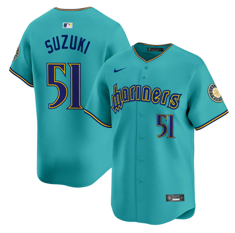 Ichiro Suzuki Jersey #51 Seattle Mariners 2025 Vapor Premier Limited Stitched Aqua