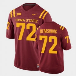 Iowa State Cyclones #72 Jake Remsburg College Football Cardinal Replica Jersey
