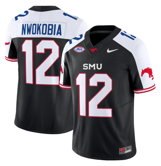 Isaiah Nwokobia Jersey #12 SMU Mustangs Icy College Football Vapor Limited Black Alternate