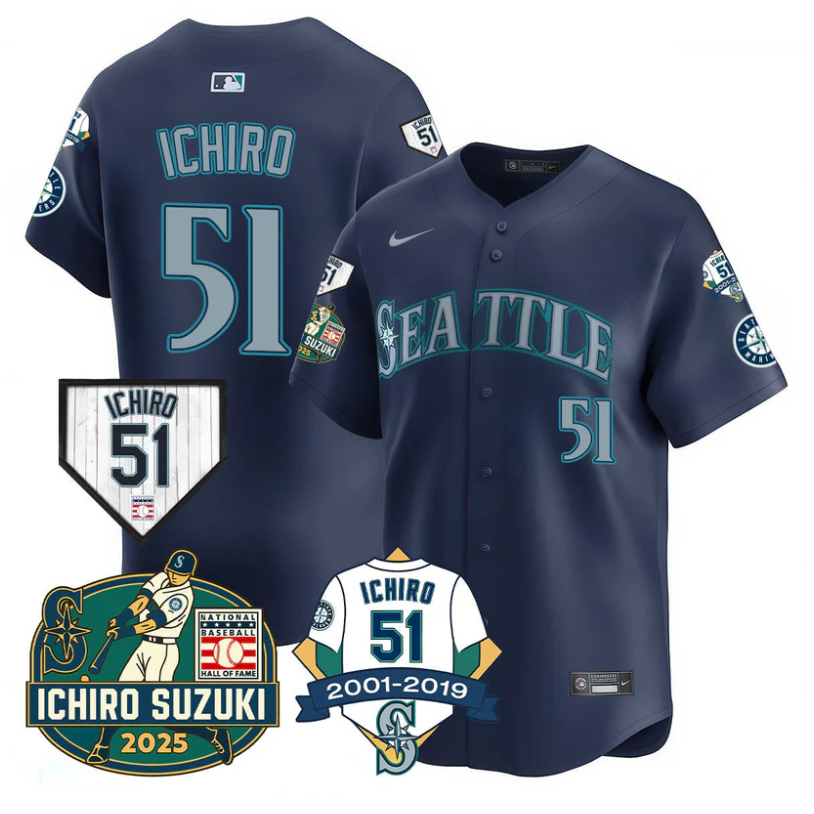 Ichiro Suzuki Jersey #51 Seattle Mariners Ichiro Suzuki Stitched Navy