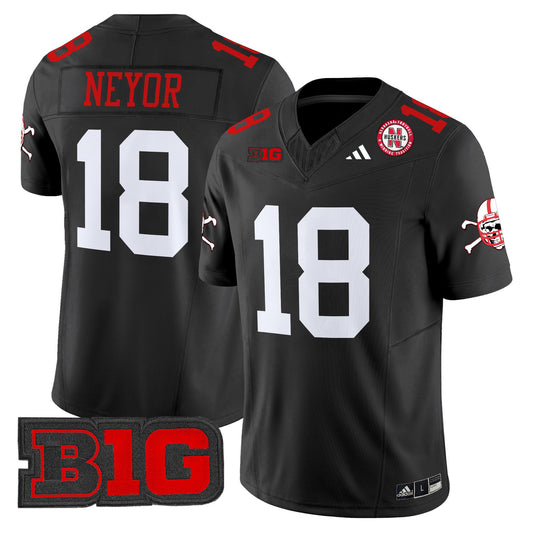 Isaiah Neyor Jersey #18 Nebraska Cornhuskers 2025 Stitched Black