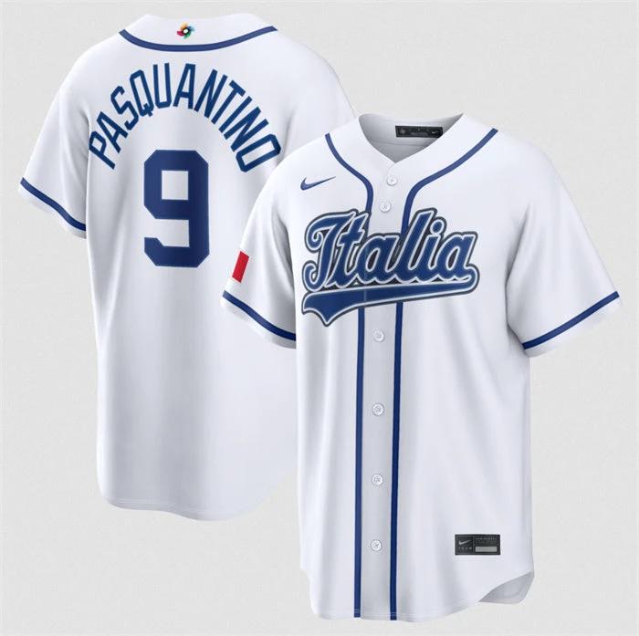 Italy Baseball #9 Vinnie Pasquantino Jersey 2026 World Baseball Classic Home Stadium Stitched