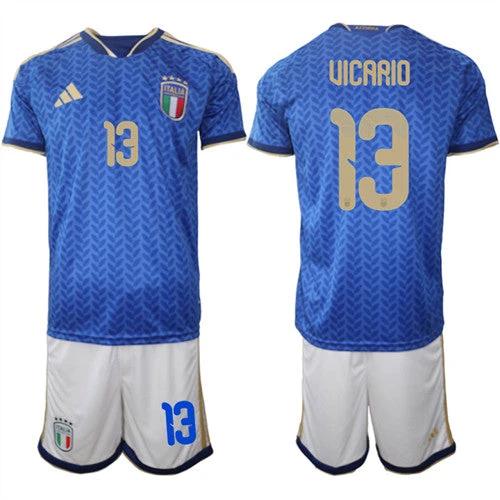 Italy #13 UICARIO Jerseys National Team x World Cup 2026 Home Blue On Field Soccer