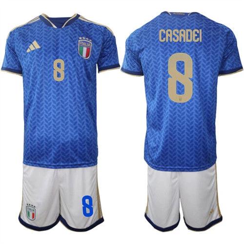 Italy #8 CASADEI Jerseys National Team x World Cup 2026 Home Blue On Field Soccer