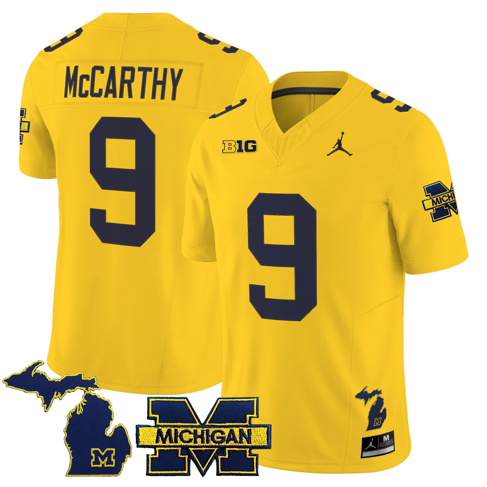J.J. McCarthy Jersey #9 Michigan Wolverines 2025 Vapor Stitched Maize