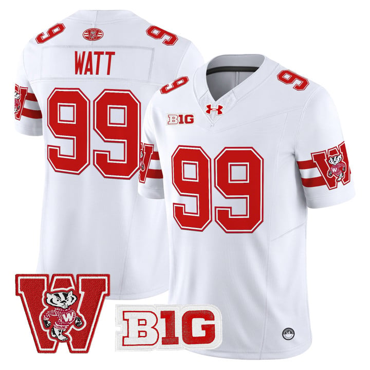 J.J. Watt Jersey #99 Wisconsin Badgers Throwback Stitched White