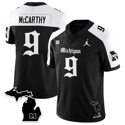 J.J. McCarthy Jersey #9 Michigan Wolverines Gothic Vapor Stitched