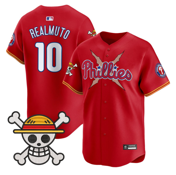 J.T.Realmuto Jersey #10 Philadelphia Phillies One Piece 2025 Stitched Red