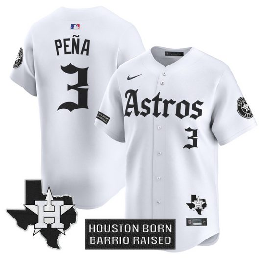 Jeremy Pena Jersey #3 Houston Astros Gothic Edition Vapor Premier Limited Stitched White