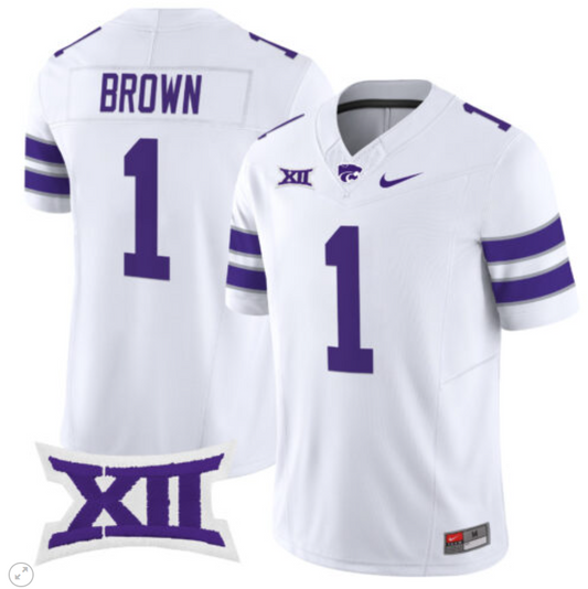Jayce Brown Jersey #1 Kansas State Wildcats Vapor Limited Football White