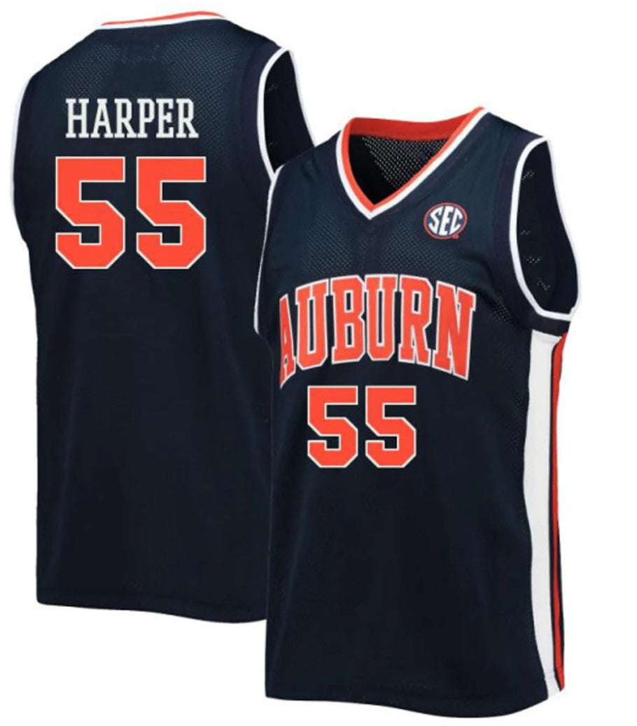 Jalen Harper Jersey Auburn Tigers College Basketball #55